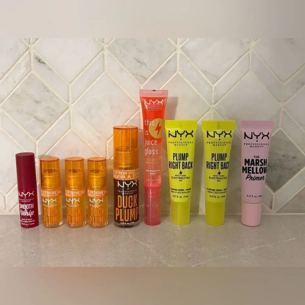 NYX Duck Plump & This Is Juice Gloss, Marshmellow & Plump Lot - New